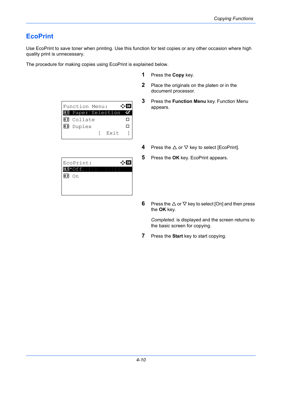 Ecoprint, Ecoprint -10, Ge 4-10 | TA Triumph-Adler P-C2660 MFP User Manual | Page 168 / 578