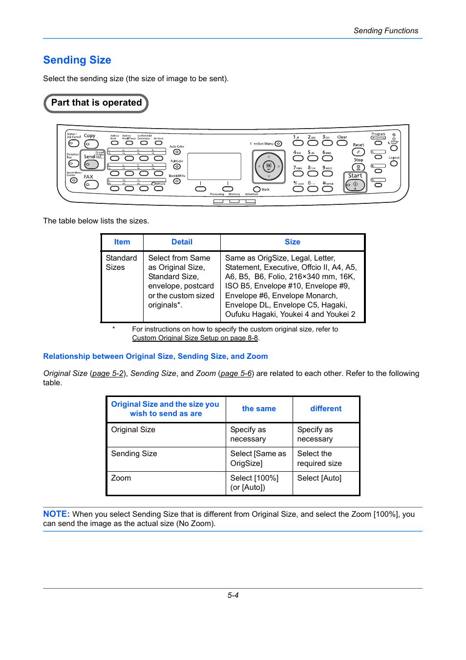 Sending size, Sending size -4, Ge 5-4) | Part that is operated | TA Triumph-Adler P-C2660 MFP User Manual | Page 188 / 578