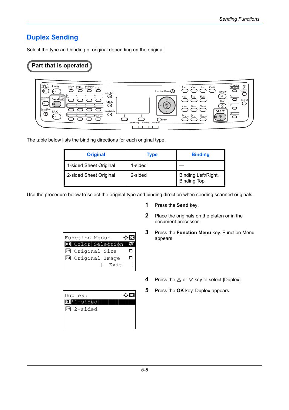 Duplex sending, Duplex sending -8 | TA Triumph-Adler P-C2660 MFP User Manual | Page 192 / 578