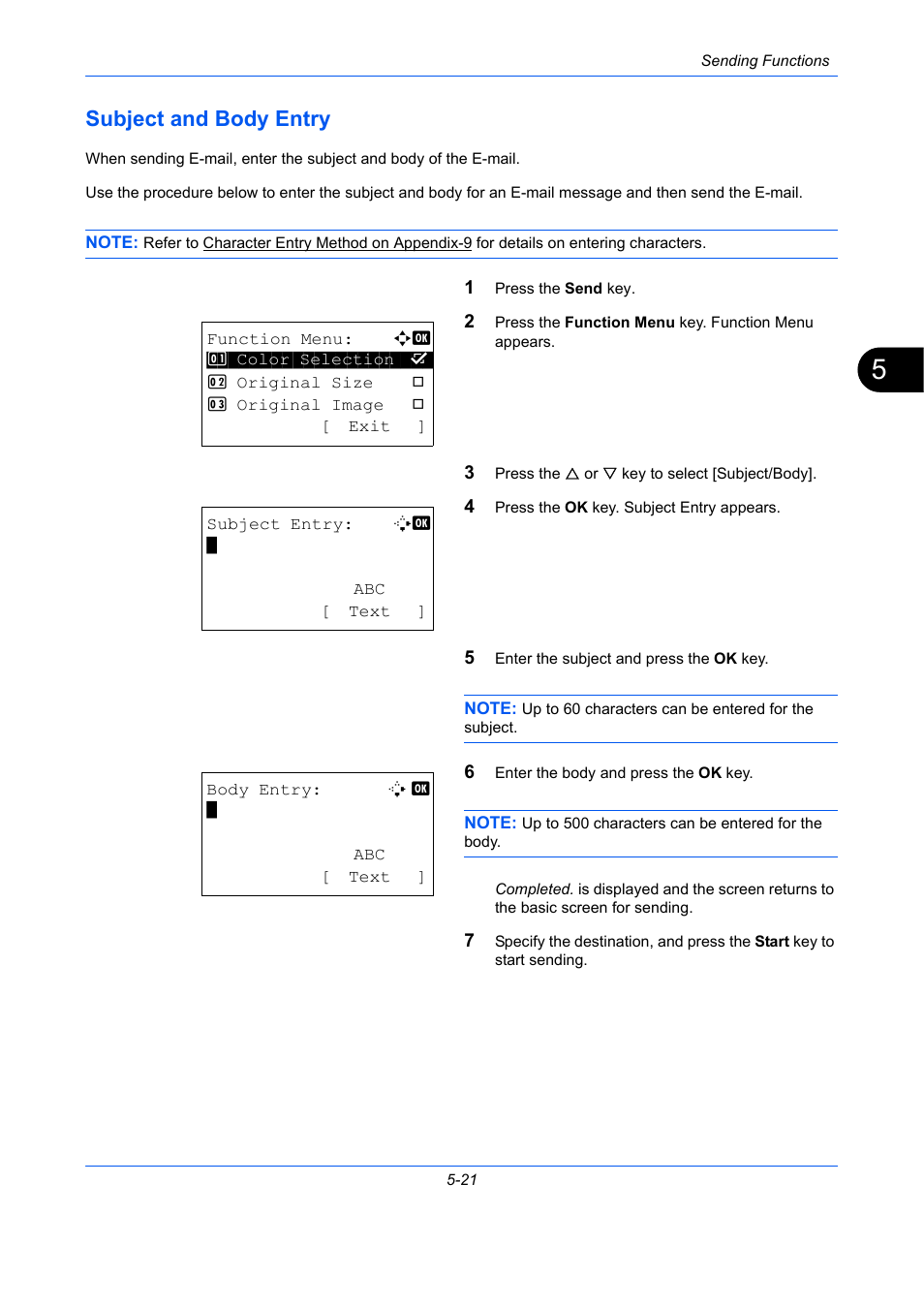 Subject and body entry, Subject and body entry -21 | TA Triumph-Adler P-C2660 MFP User Manual | Page 205 / 578