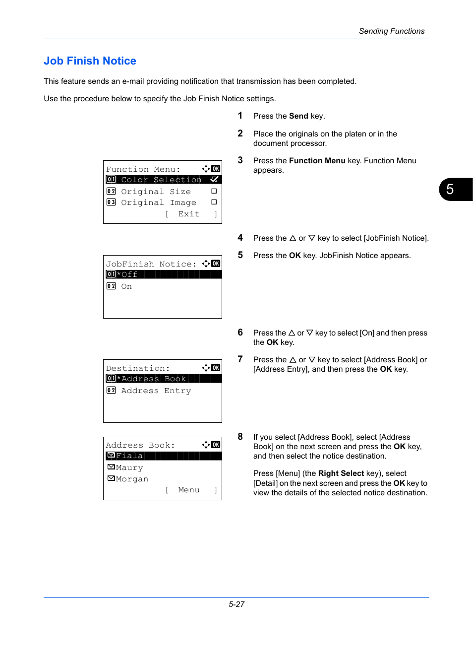 Job finish notice, Job finish notice -27 | TA Triumph-Adler P-C2660 MFP User Manual | Page 211 / 578