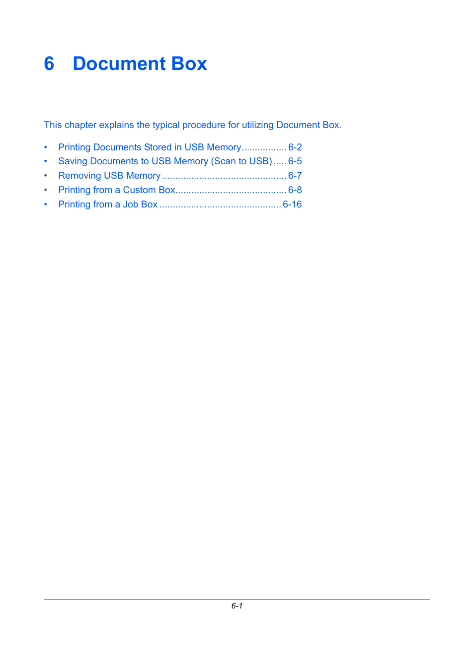 6 document box, Document box, Chapter 6 - document box | TA Triumph-Adler P-C2660 MFP User Manual | Page 215 / 578