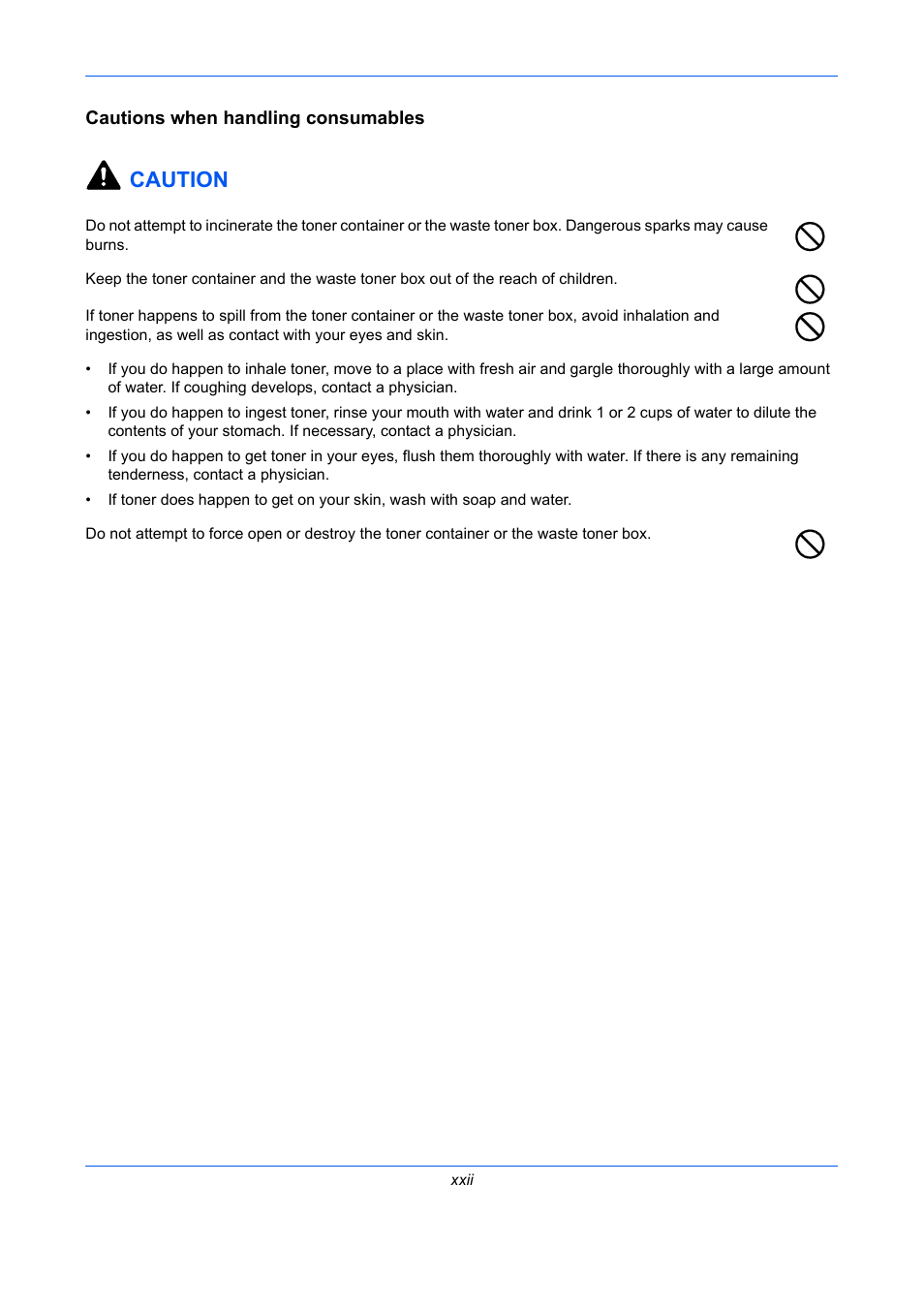 Cautions when handling consumables, Caution | TA Triumph-Adler P-C2660 MFP User Manual | Page 24 / 578