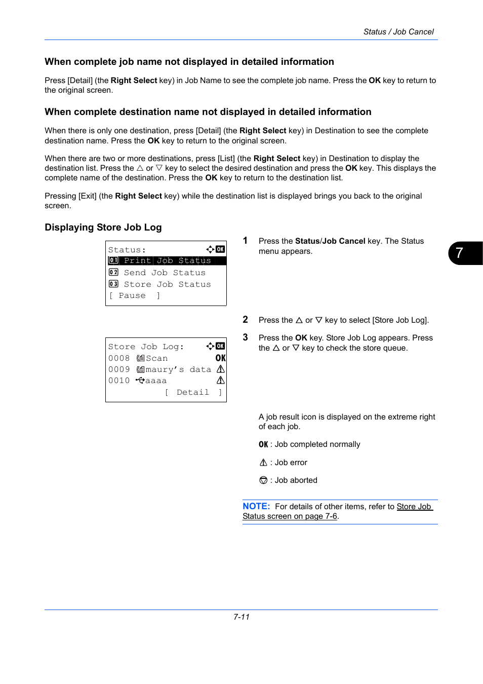 Displaying store job log | TA Triumph-Adler P-C2660 MFP User Manual | Page 245 / 578