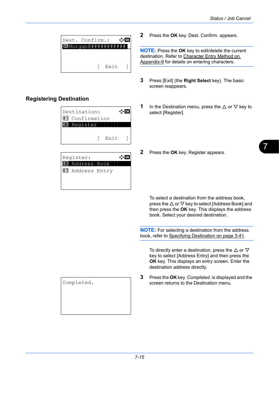 Registering destination | TA Triumph-Adler P-C2660 MFP User Manual | Page 249 / 578