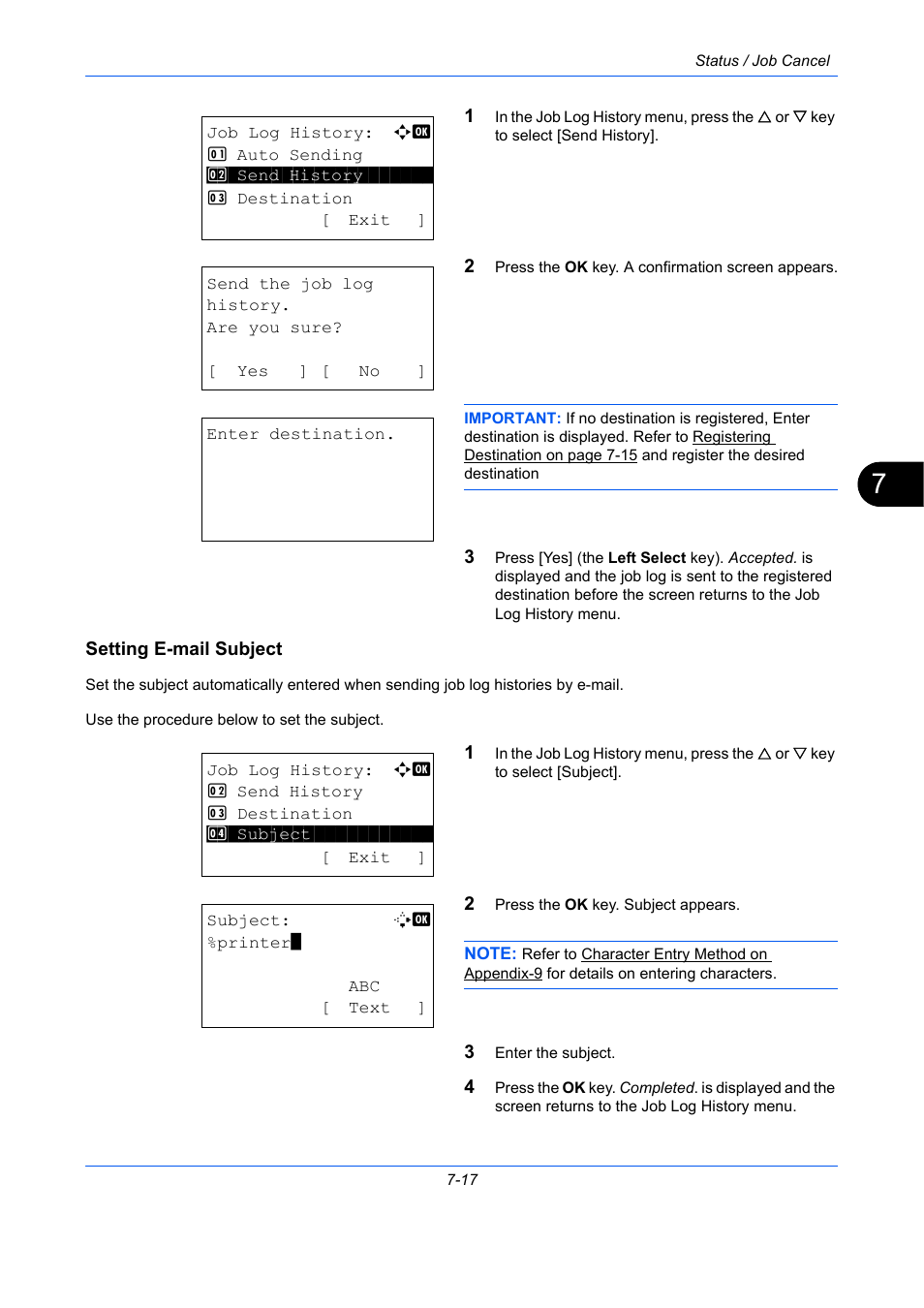 Setting e-mail subject | TA Triumph-Adler P-C2660 MFP User Manual | Page 251 / 578