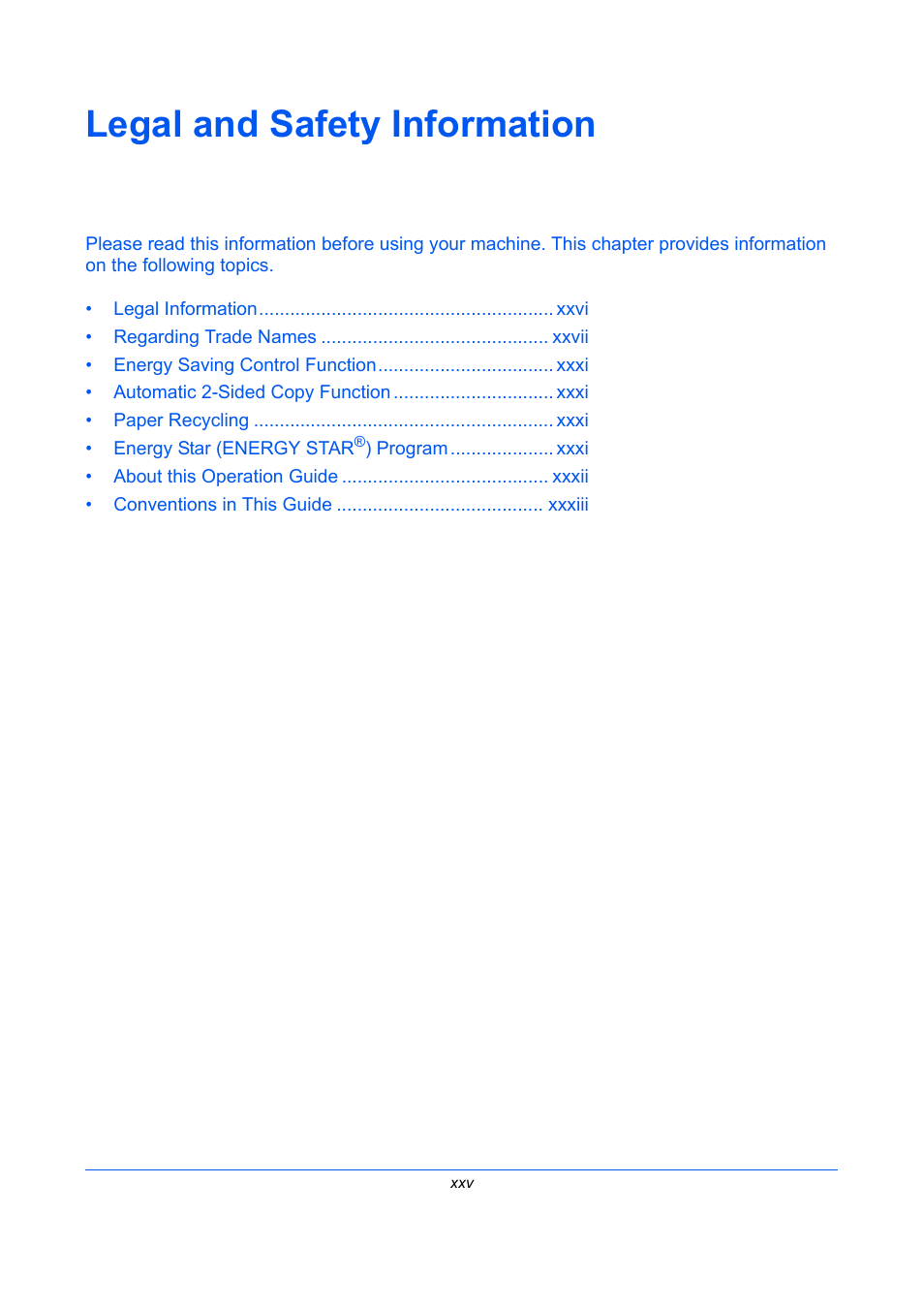 Legal and safety information | TA Triumph-Adler P-C2660 MFP User Manual | Page 27 / 578