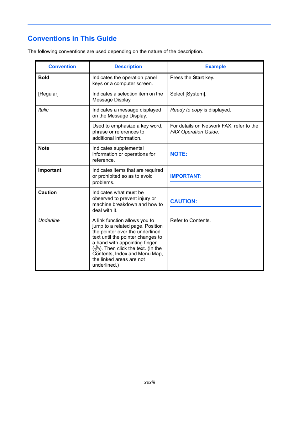 Conventions in this guide | TA Triumph-Adler P-C2660 MFP User Manual | Page 35 / 578