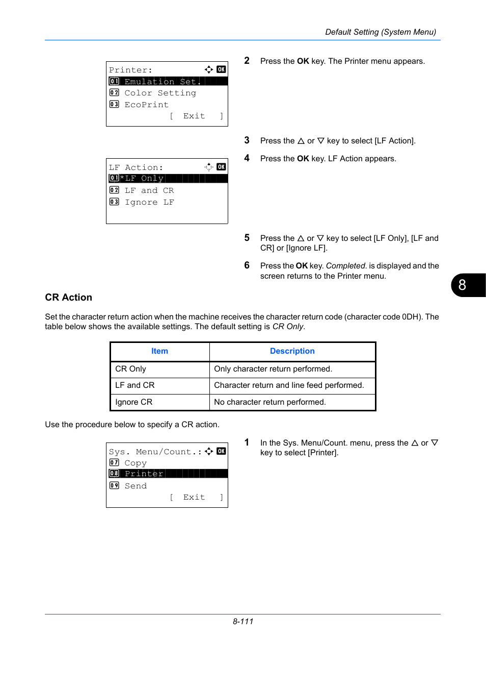 Cr action, Cr action …8-111 | TA Triumph-Adler P-C2660 MFP User Manual | Page 367 / 578