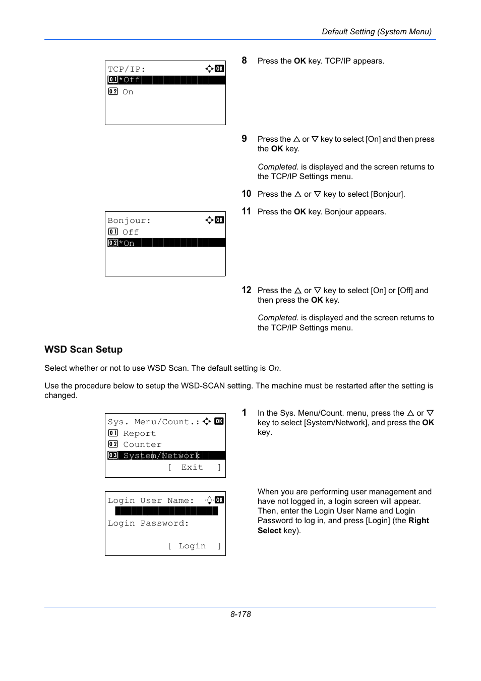 Wsd scan setup, Wsd scan setup …8-178 | TA Triumph-Adler P-C2660 MFP User Manual | Page 434 / 578