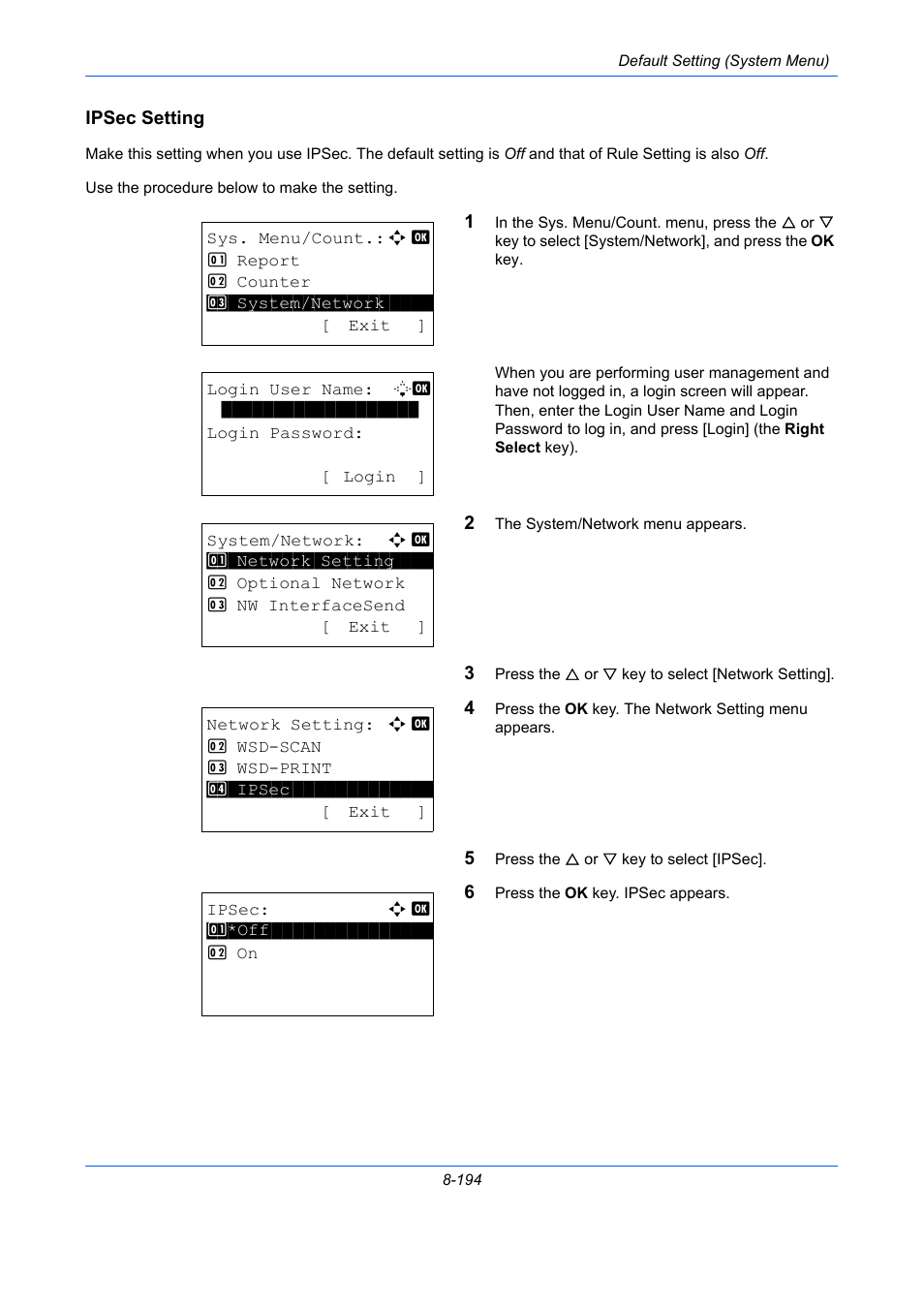 Ipsec setting | TA Triumph-Adler P-C2660 MFP User Manual | Page 450 / 578