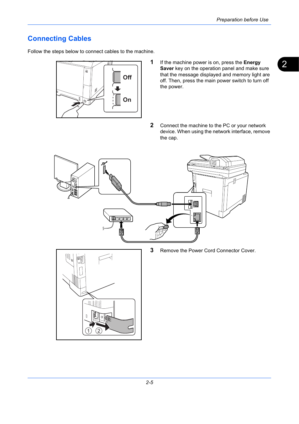 Connecting cables, Connecting cables -5 | TA Triumph-Adler P-C2660 MFP User Manual | Page 47 / 578