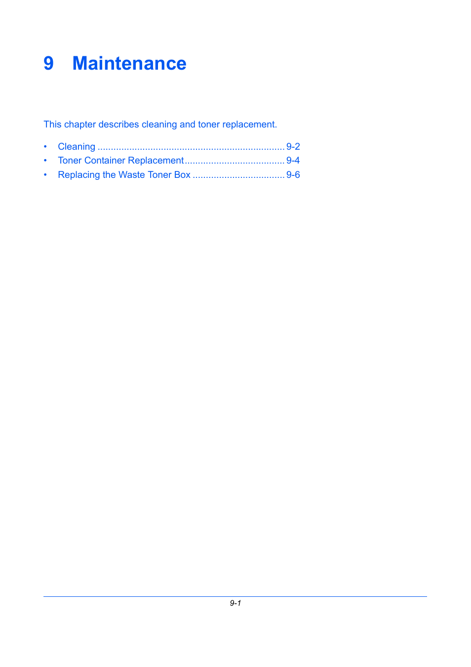 9 maintenance, Maintenance, Chapter 9 - maintenance | TA Triumph-Adler P-C2660 MFP User Manual | Page 473 / 578