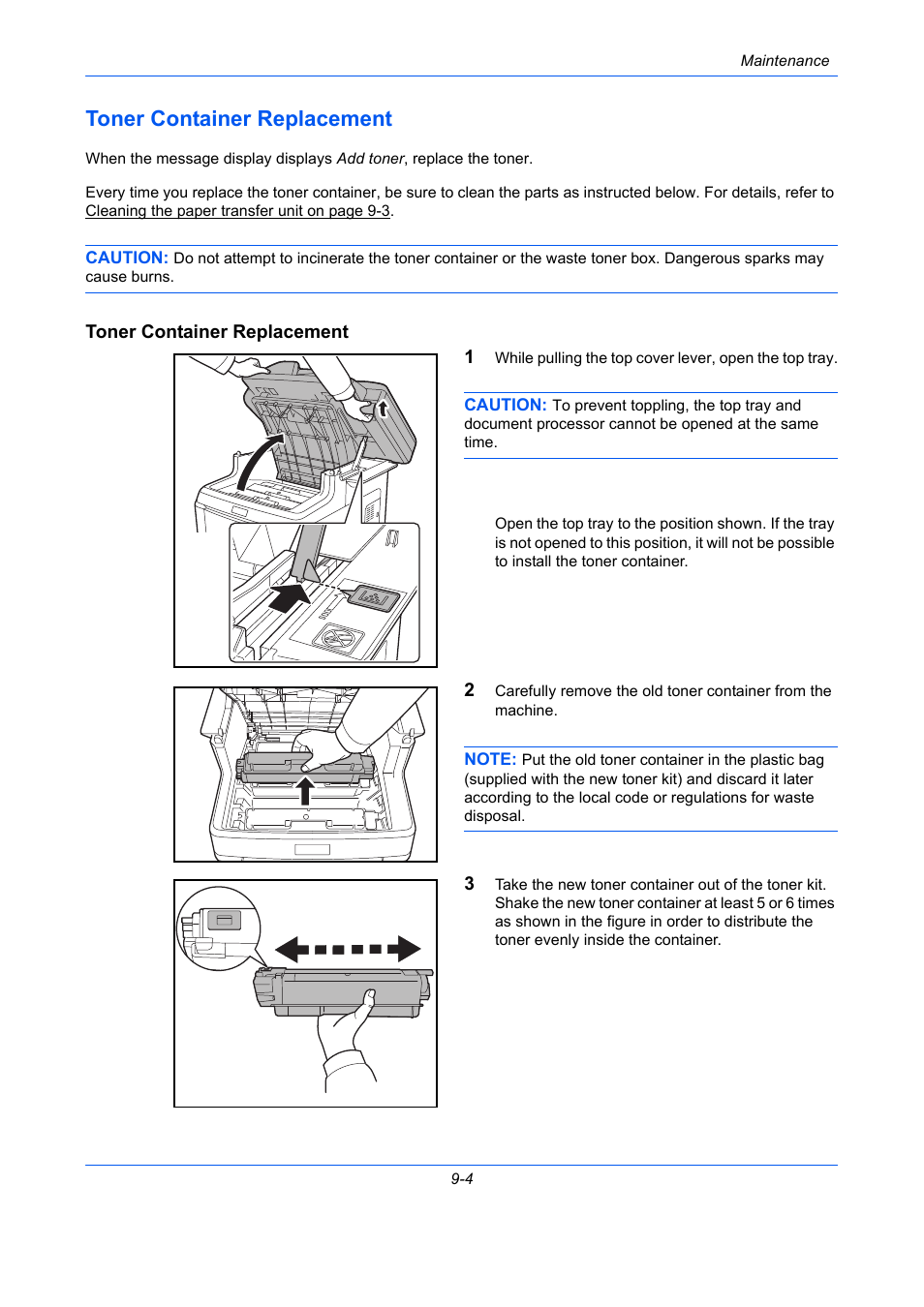 Toner container replacement, Toner container replacement -4 | TA Triumph-Adler P-C2660 MFP User Manual | Page 476 / 578