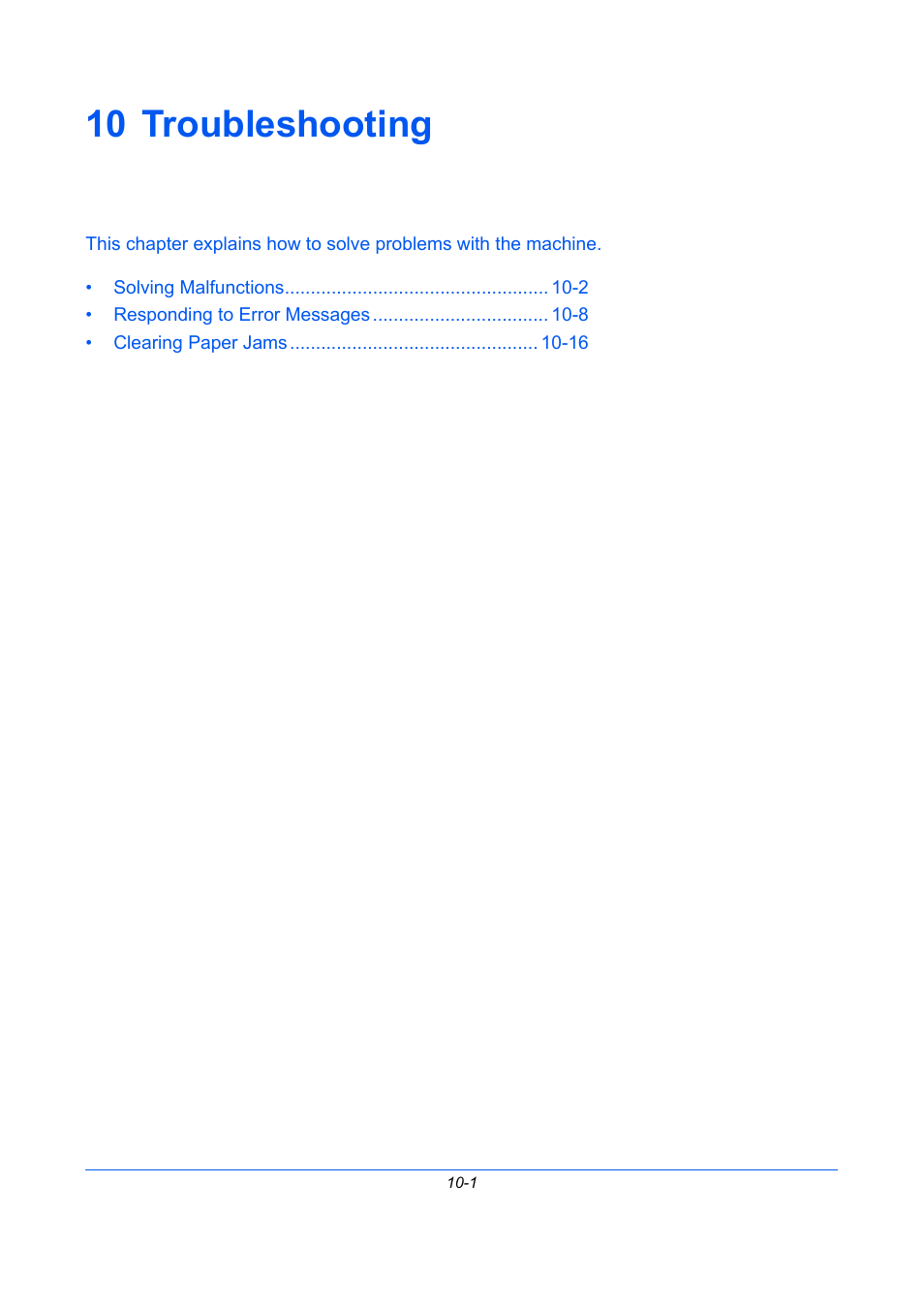 10 troubleshooting, Troubleshooting, Chapter 10 - troubleshooting | TA Triumph-Adler P-C2660 MFP User Manual | Page 481 / 578