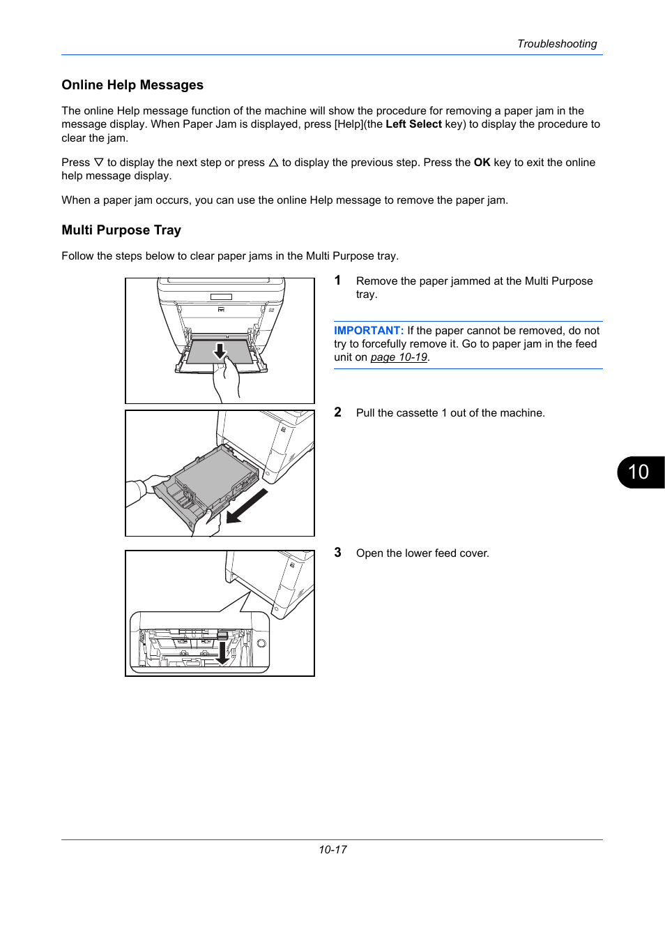 Online help messages, Multi purpose tray | TA Triumph-Adler P-C2660 MFP User Manual | Page 497 / 578