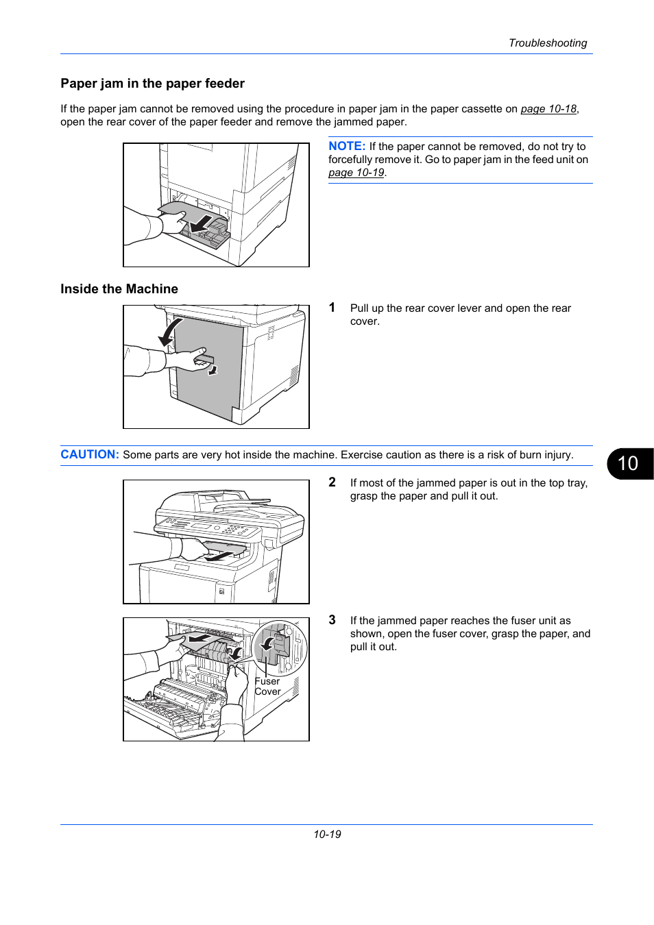 Paper jam in the paper feeder, Inside the machine | TA Triumph-Adler P-C2660 MFP User Manual | Page 499 / 578