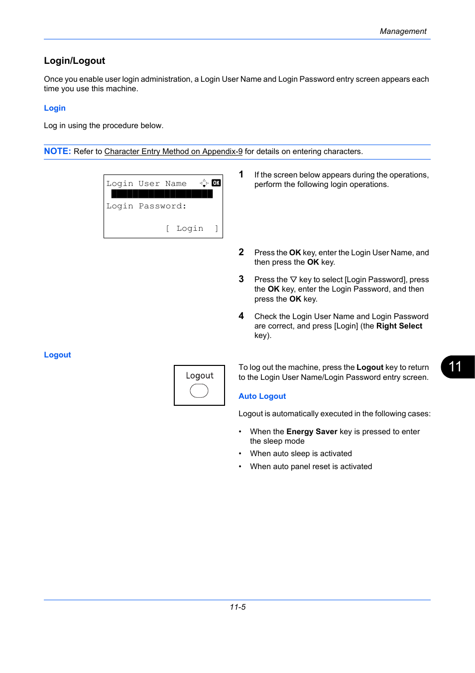 Login/logout | TA Triumph-Adler P-C2660 MFP User Manual | Page 507 / 578