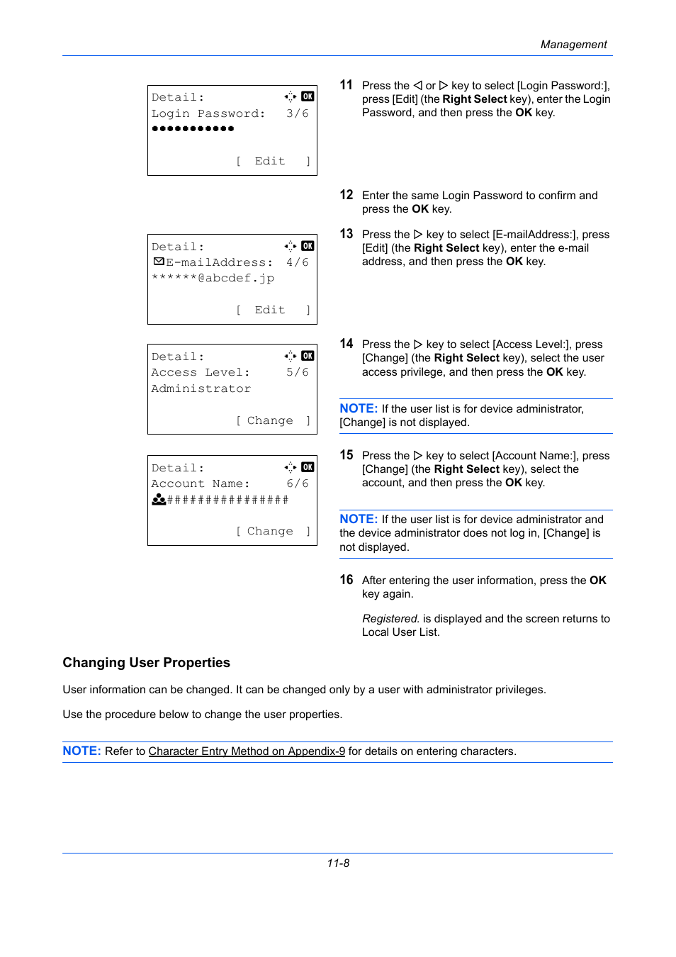 Changing user properties | TA Triumph-Adler P-C2660 MFP User Manual | Page 510 / 578