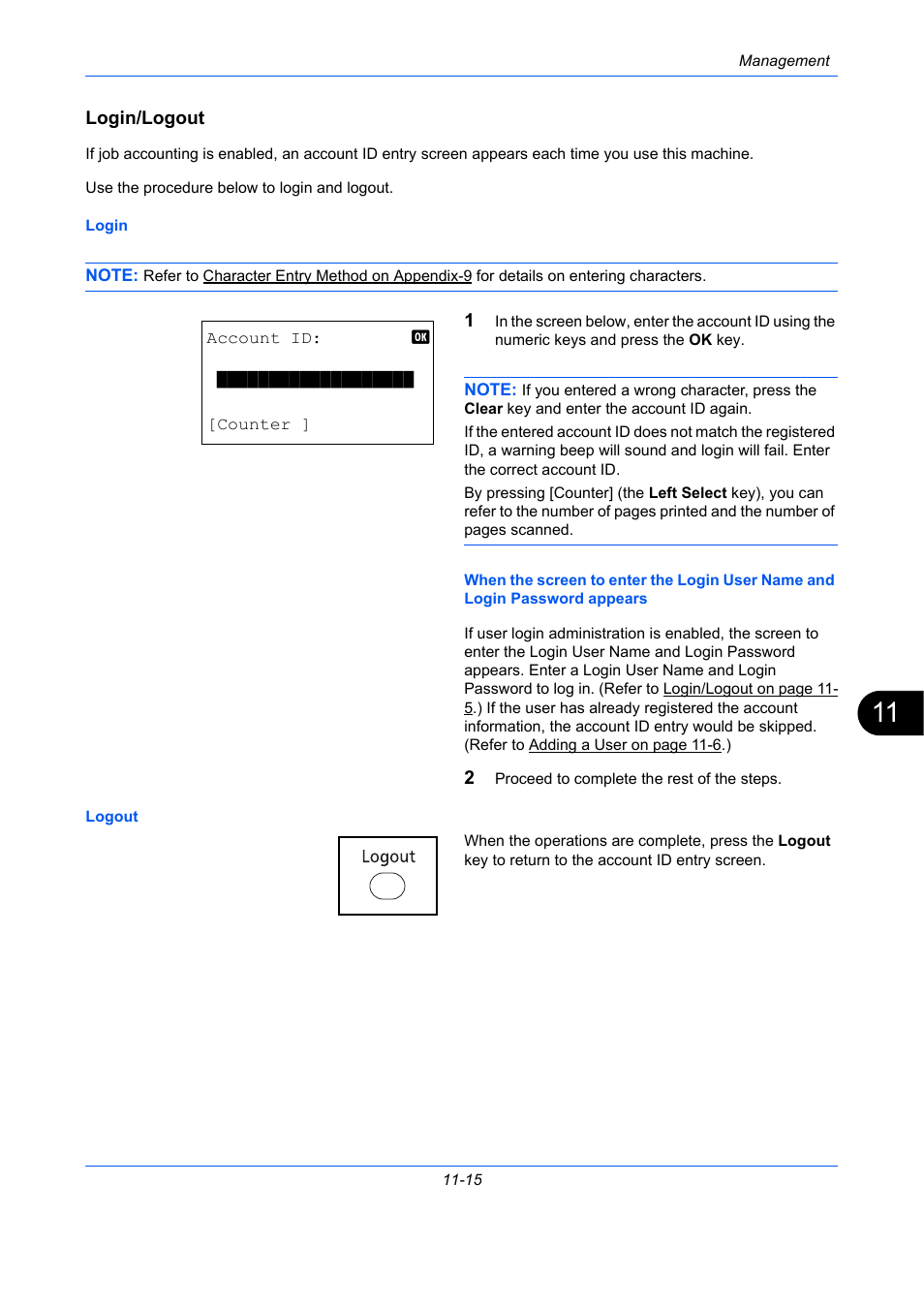 Login/logout | TA Triumph-Adler P-C2660 MFP User Manual | Page 517 / 578