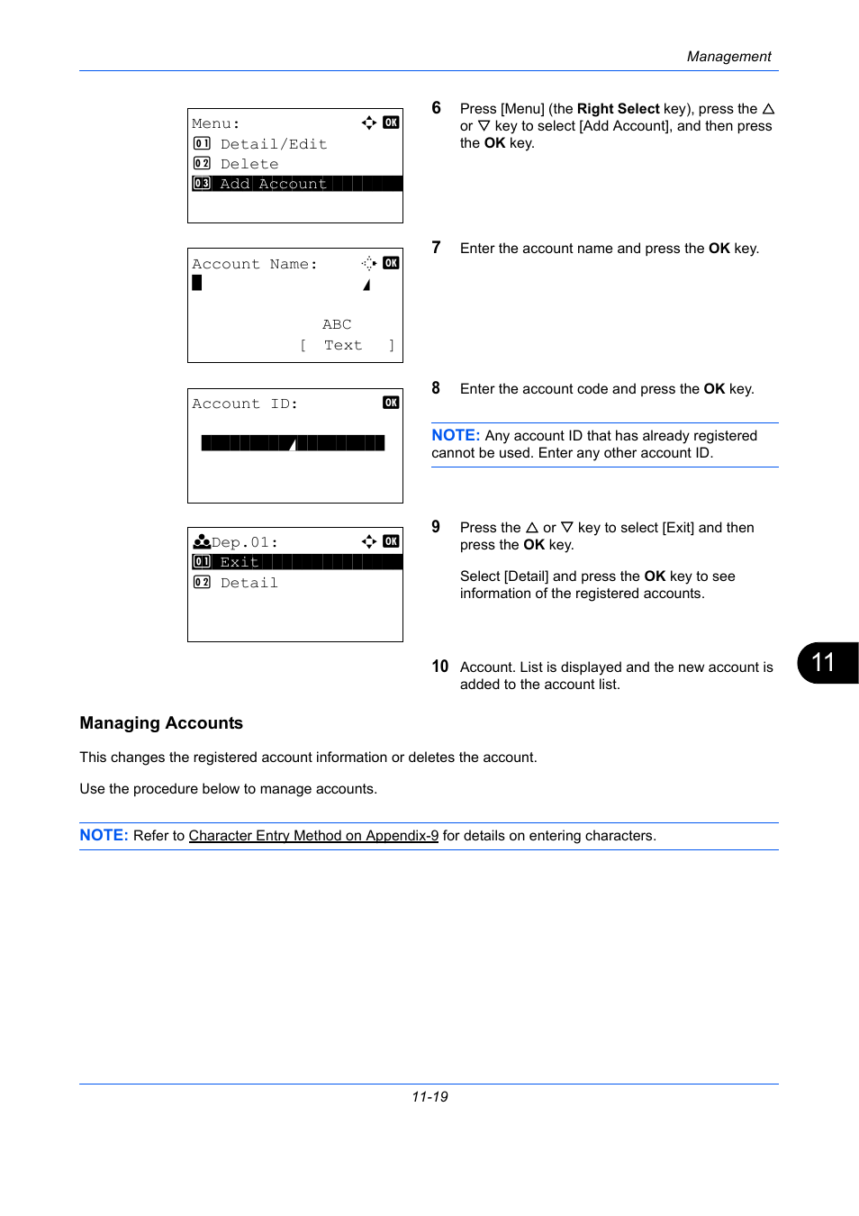 Managing accounts | TA Triumph-Adler P-C2660 MFP User Manual | Page 521 / 578