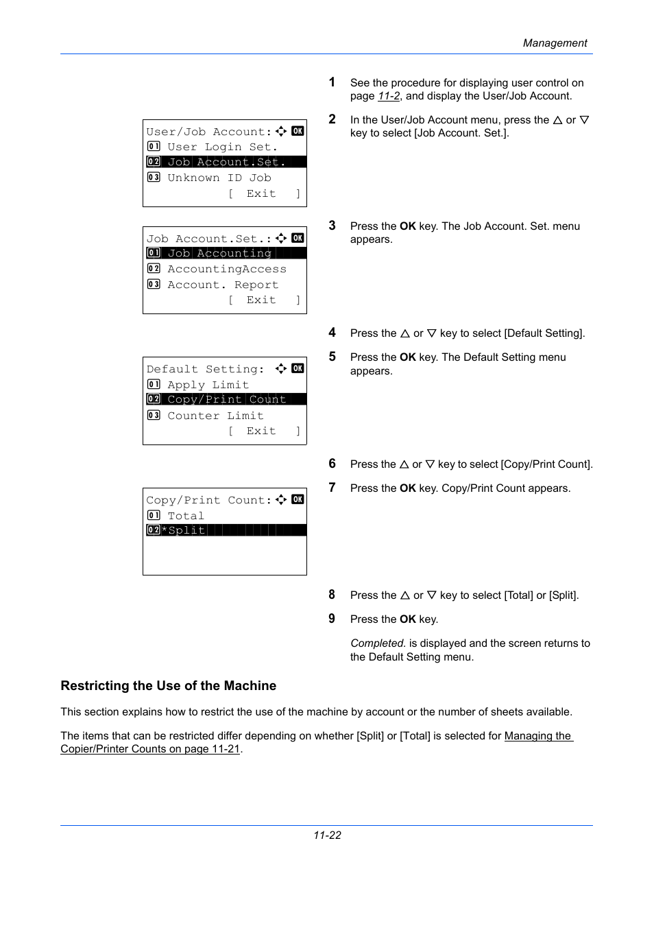 Restricting the use of the machine | TA Triumph-Adler P-C2660 MFP User Manual | Page 524 / 578