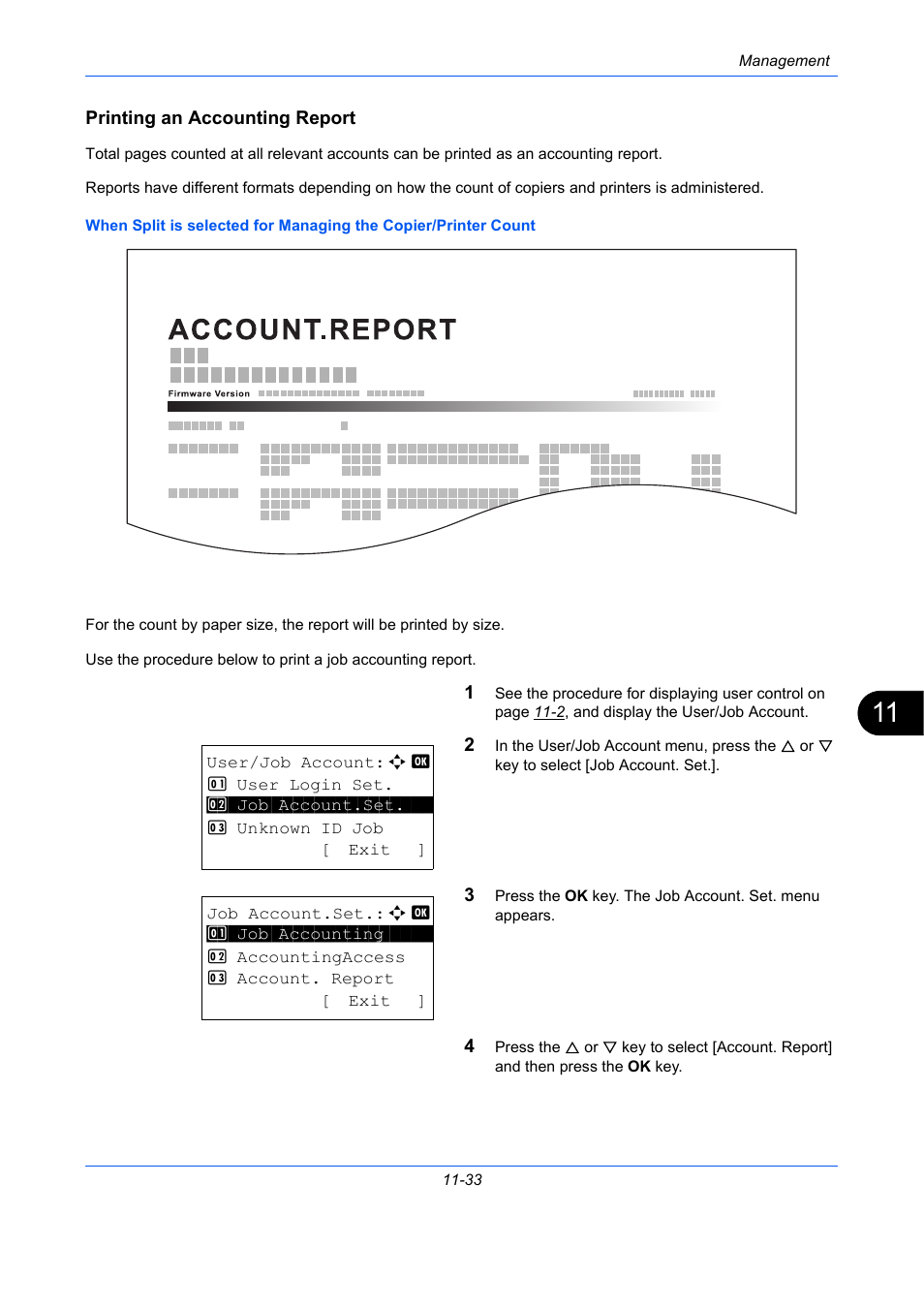 Printing an accounting report | TA Triumph-Adler P-C2660 MFP User Manual | Page 535 / 578