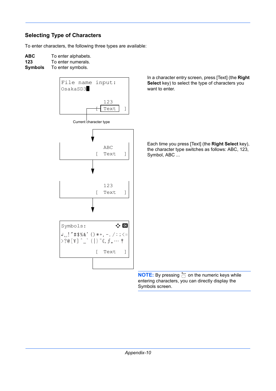 Selecting type of characters | TA Triumph-Adler P-C2660 MFP User Manual | Page 548 / 578