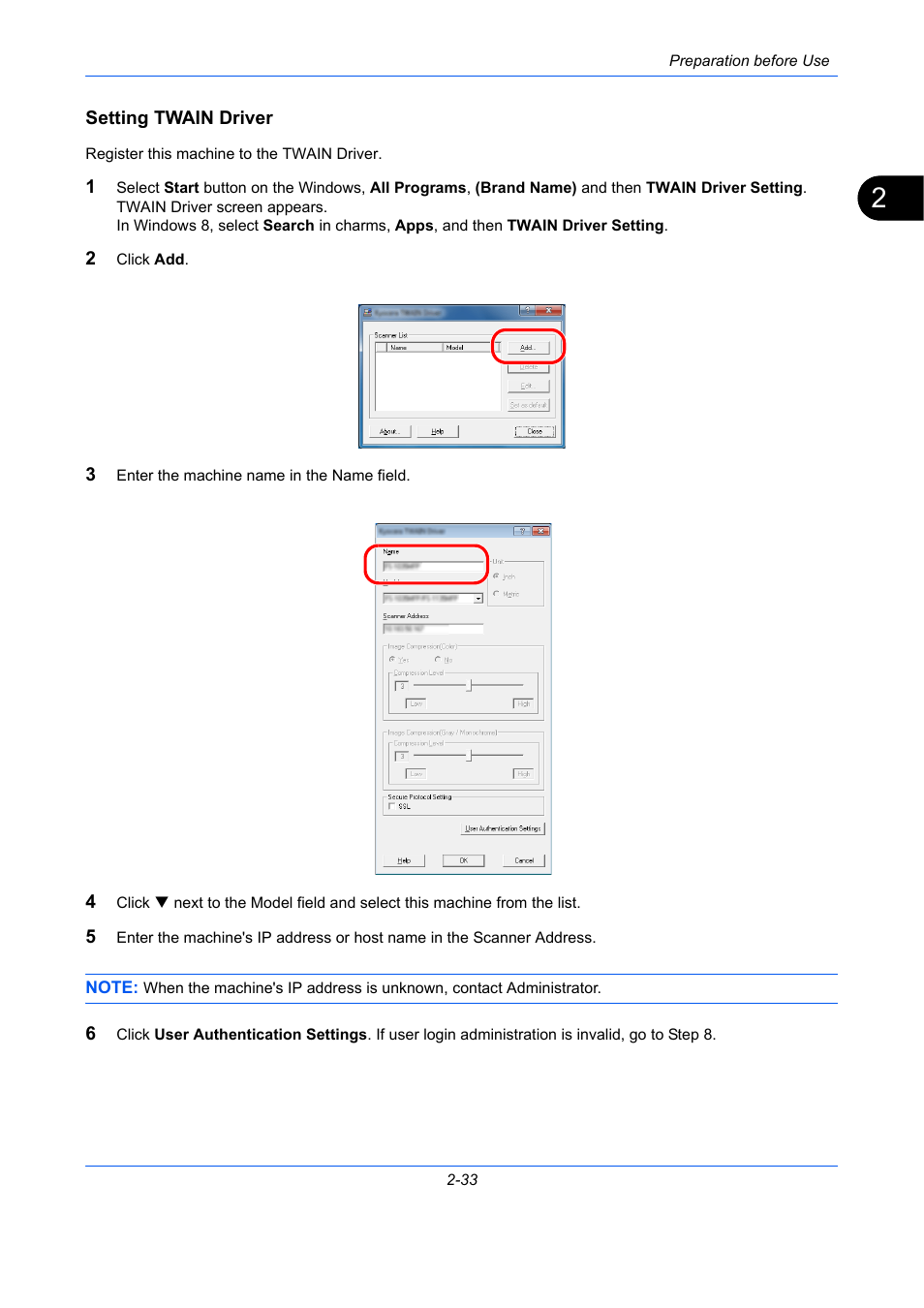 Setting twain driver | TA Triumph-Adler P-C2660 MFP User Manual | Page 75 / 578