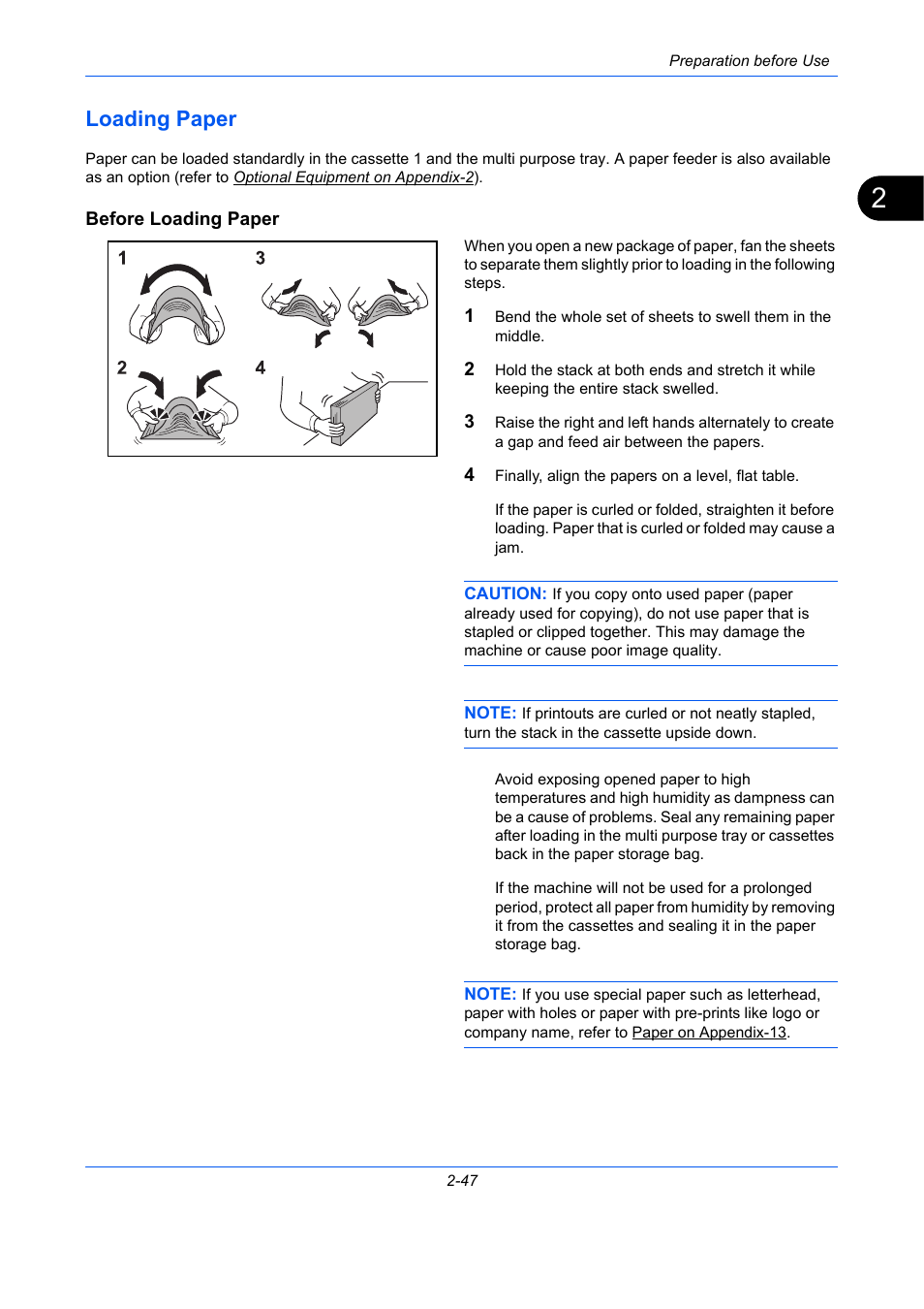 Loading paper, Before loading paper, Loading paper -47 | TA Triumph-Adler P-C2660 MFP User Manual | Page 89 / 578