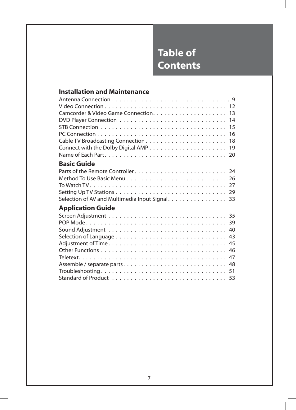 Daewoo DLP-37C3 User Manual | Page 7 / 53