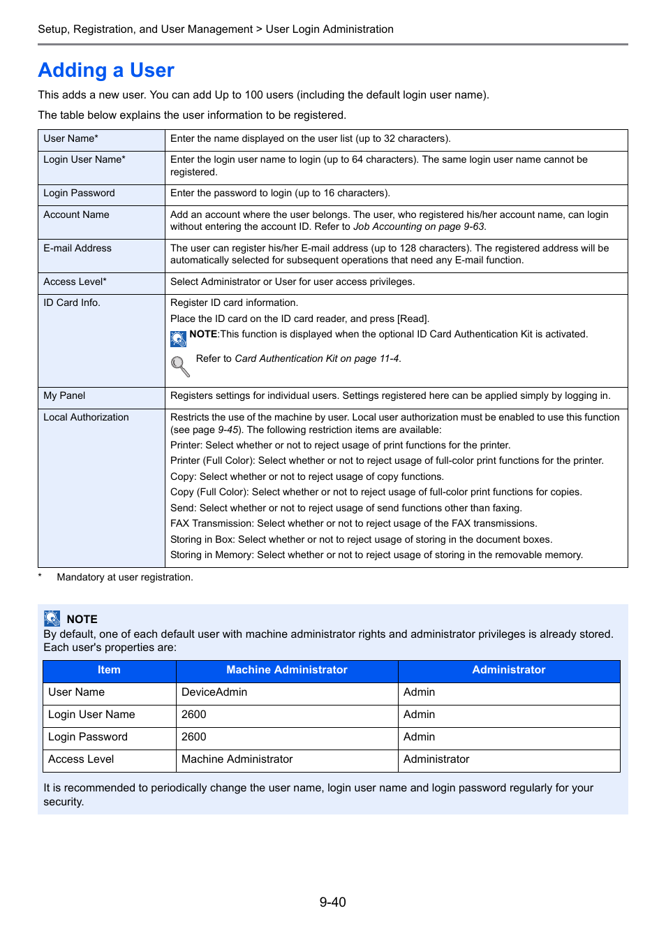 Adding a user, Adding a user -40 | TA Triumph-Adler P-C2660i MFP User Manual | Page 296 / 396