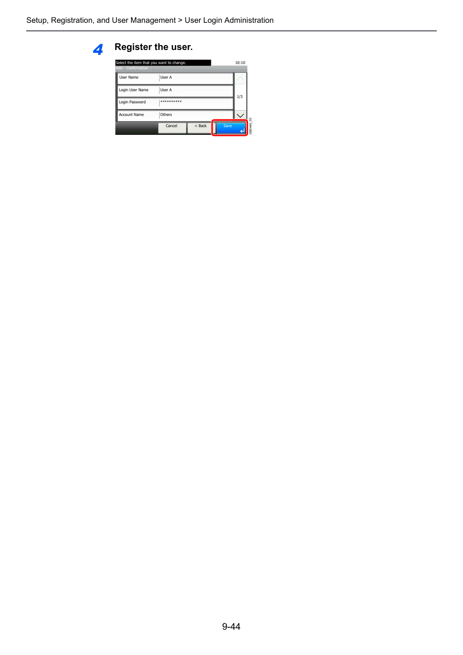 Register the user | TA Triumph-Adler P-C2660i MFP User Manual | Page 300 / 396