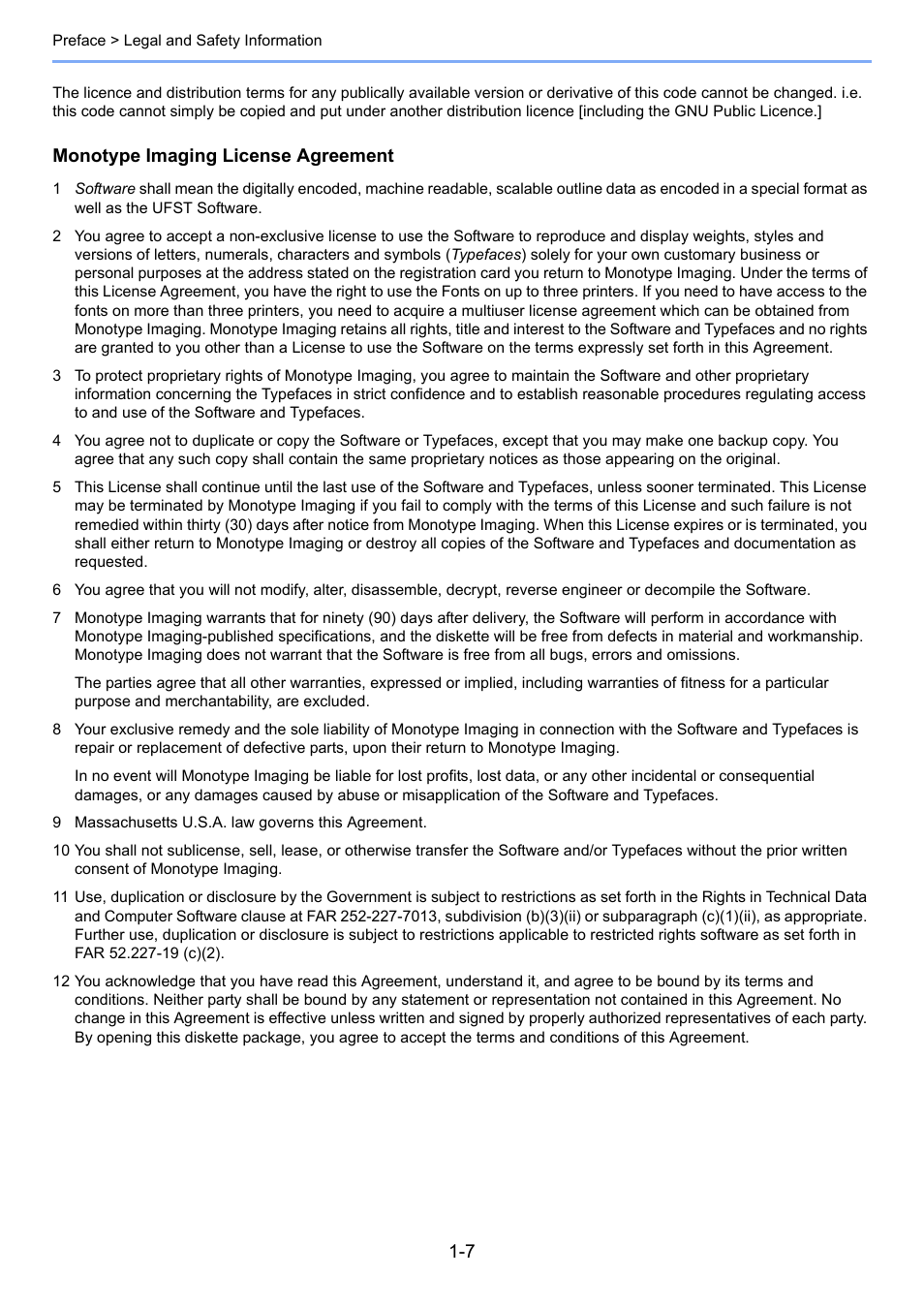 Monotype imaging license agreement | TA Triumph-Adler P-C2660i MFP User Manual | Page 31 / 396