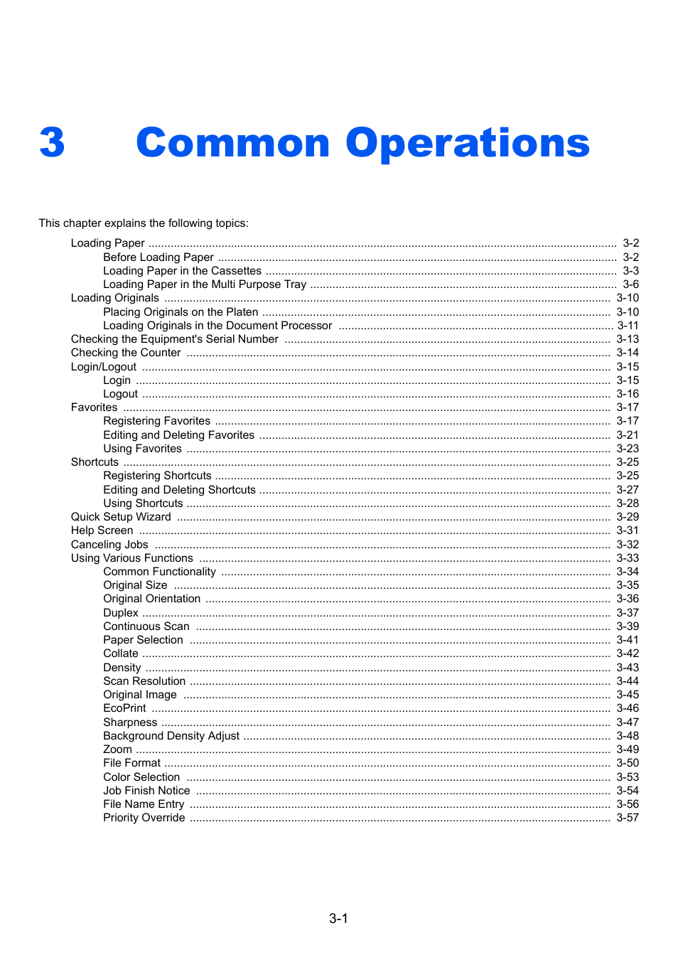 3 common operations, Common operations -1, Common operations | 3common operations | TA Triumph-Adler P-C2660i MFP User Manual | Page 77 / 396