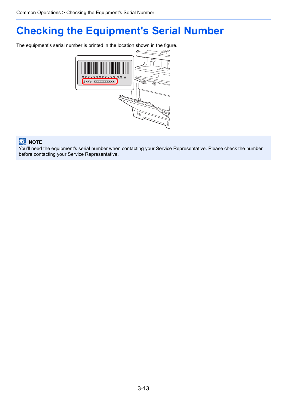 Checking the equipment's serial number, Checking the equipment's serial number -13 | TA Triumph-Adler P-C2660i MFP User Manual | Page 89 / 396
