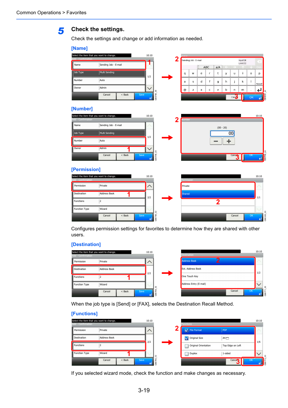 Check the settings, Common operations > favorites | TA Triumph-Adler P-C2660i MFP User Manual | Page 95 / 396