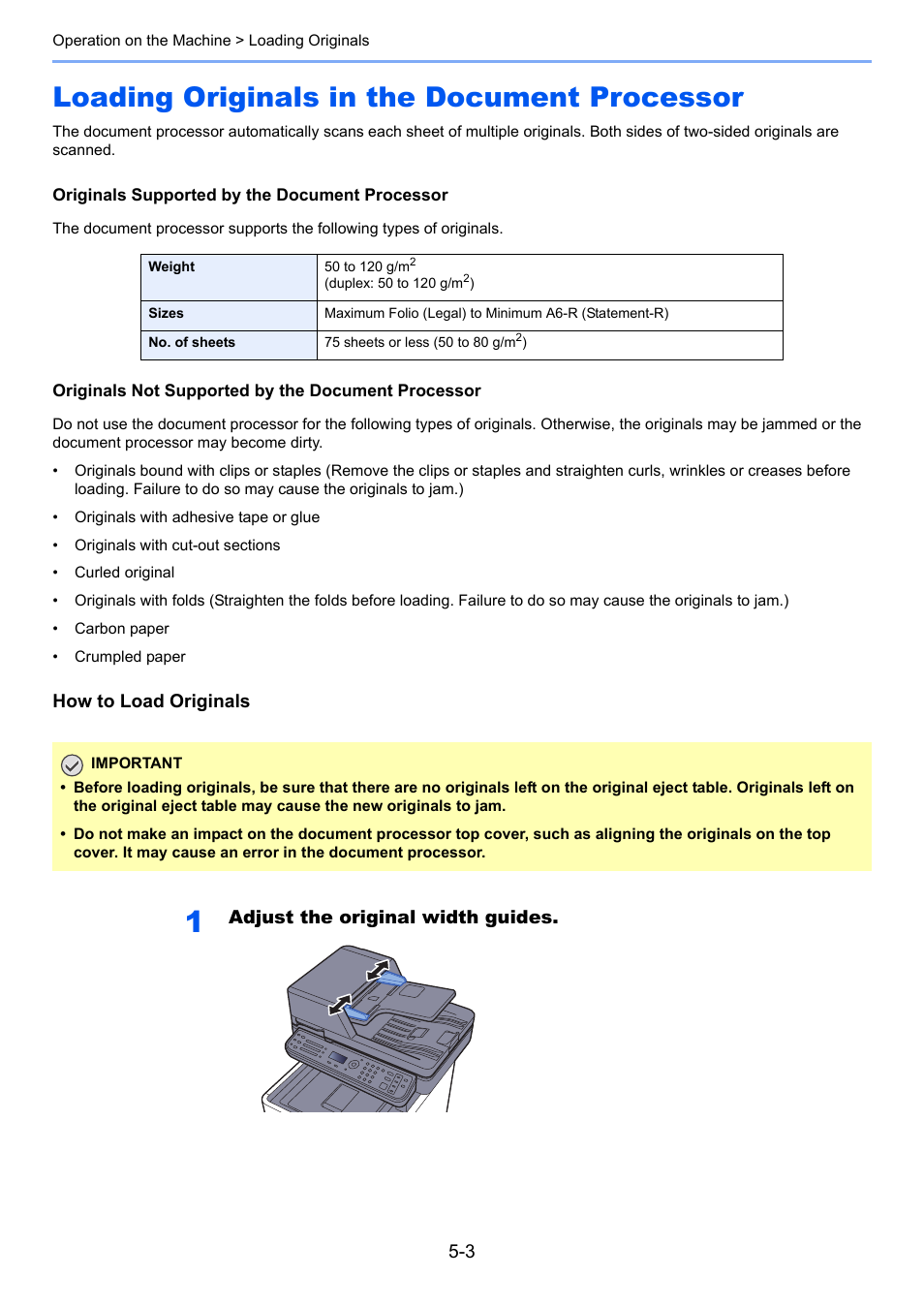 Loading originals in the document processor, Loading originals in the document processor -3 | TA Triumph-Adler P-C3060 MFP User Manual | Page 154 / 409