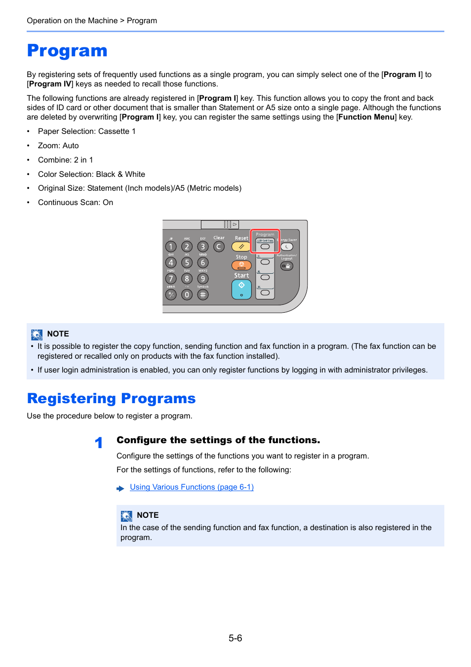 Program, Registering programs, Program -6 | Registering programs -6 | TA Triumph-Adler P-C3060 MFP User Manual | Page 157 / 409
