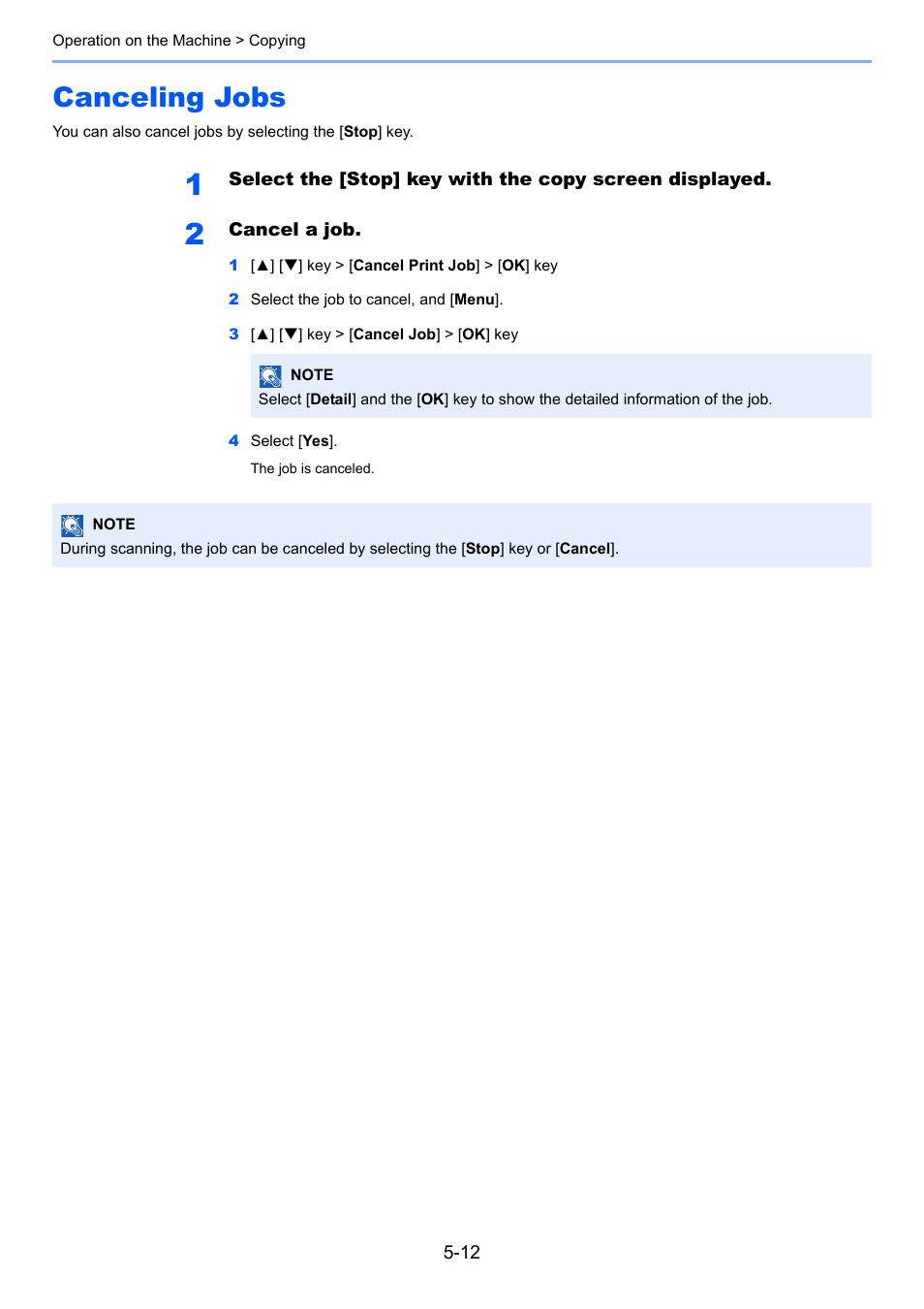 Canceling jobs, Canceling jobs -12 | TA Triumph-Adler P-C3060 MFP User Manual | Page 163 / 409