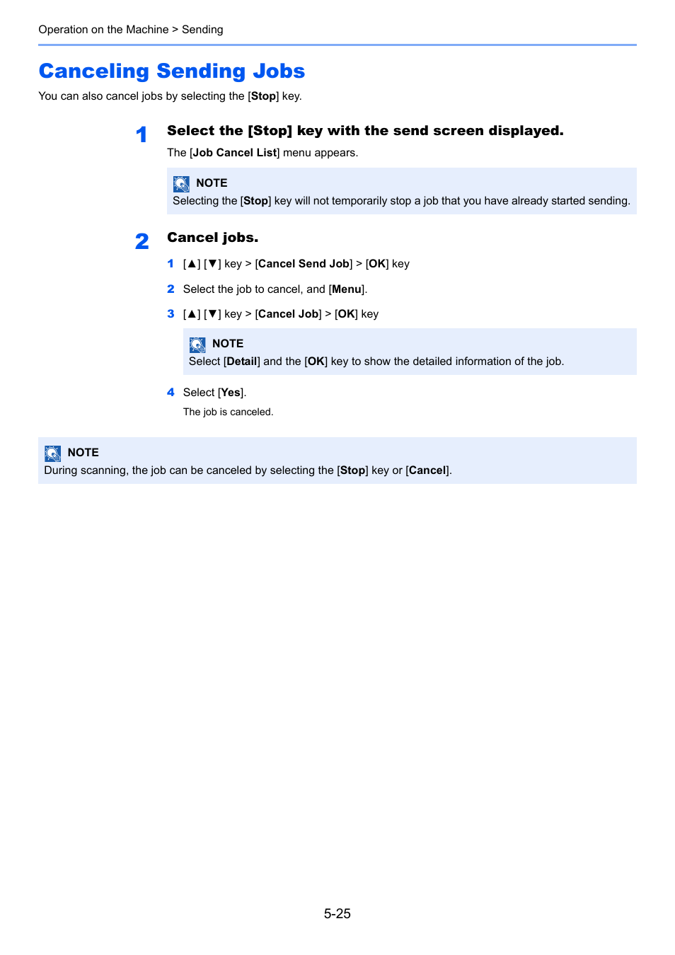 Canceling sending jobs, Canceling sending jobs -25 | TA Triumph-Adler P-C3060 MFP User Manual | Page 176 / 409