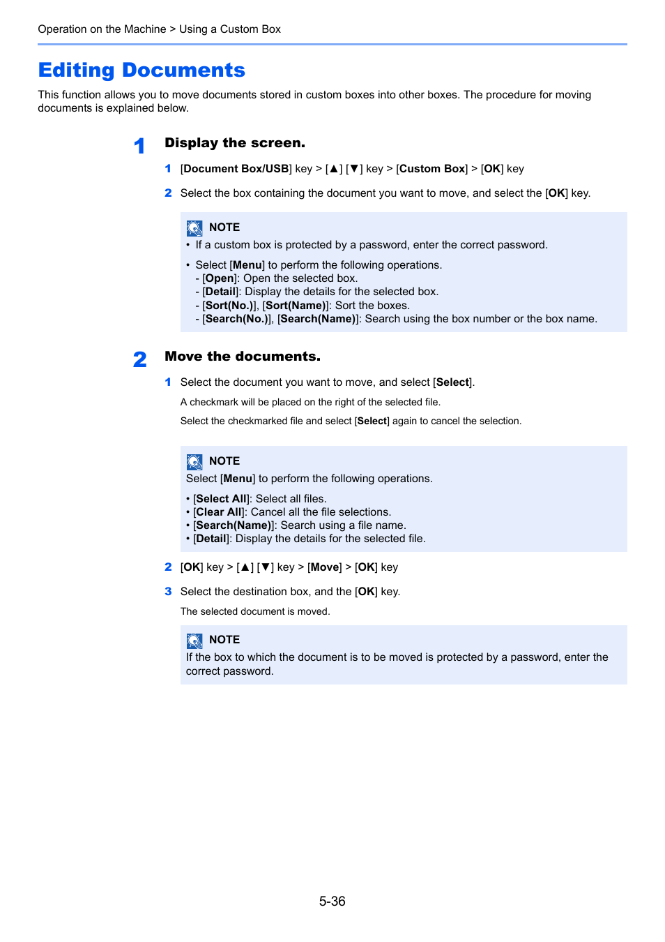 Editing documents, Editing documents -36 | TA Triumph-Adler P-C3060 MFP User Manual | Page 187 / 409