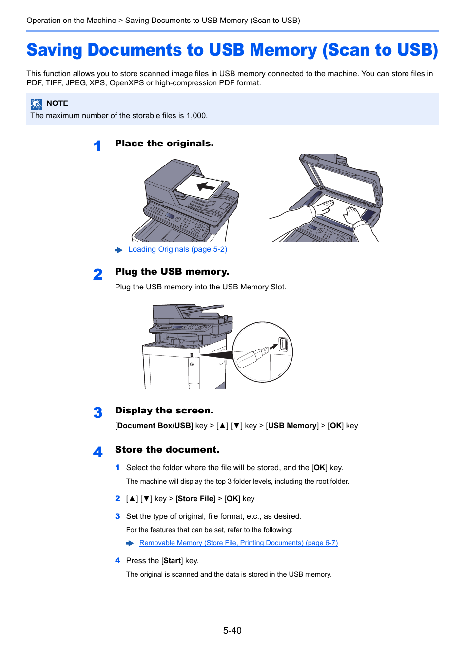 Saving documents to usb memory (scan to usb), Saving documents to usb memory (scan to usb) -40 | TA Triumph-Adler P-C3060 MFP User Manual | Page 191 / 409