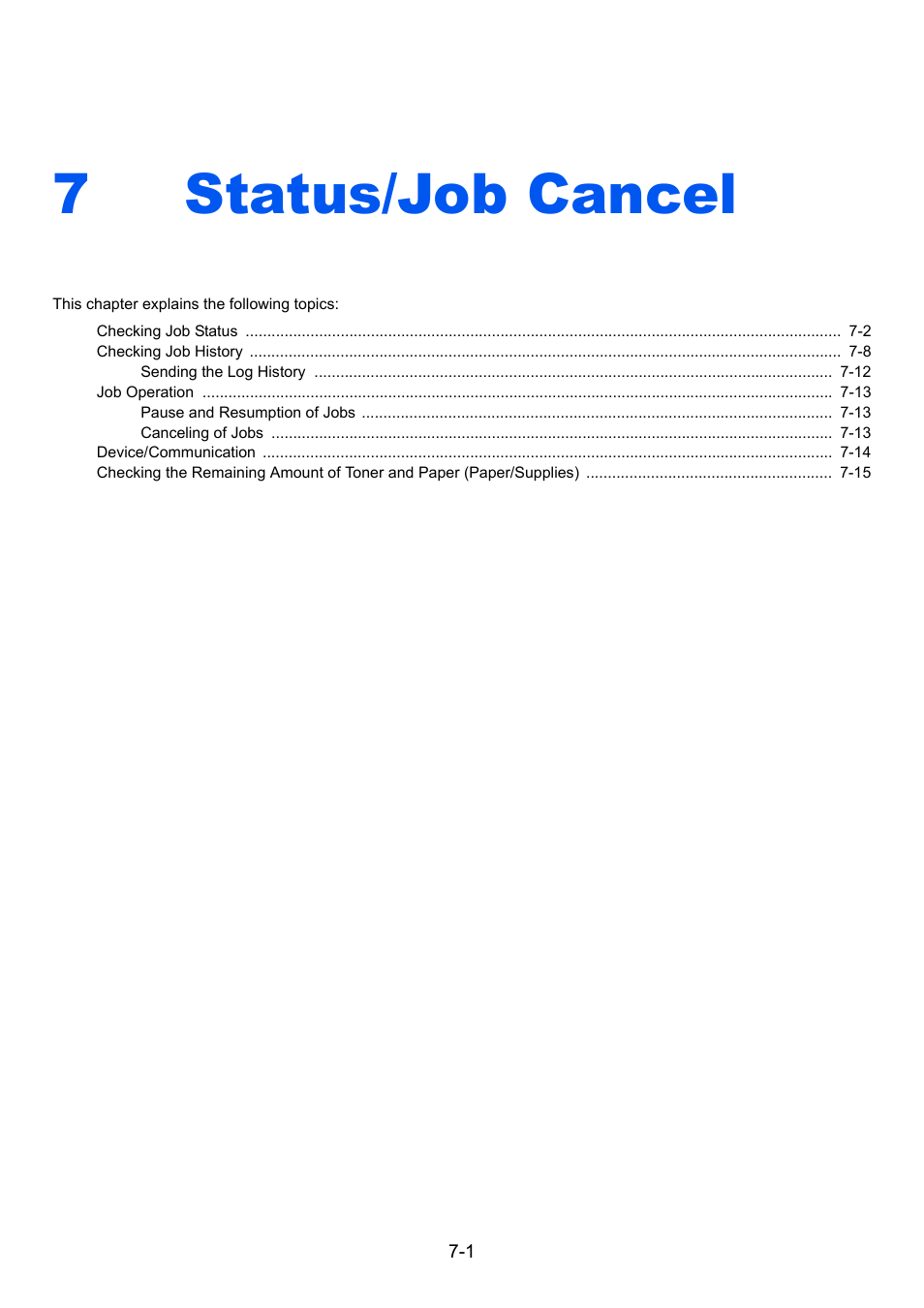 7 status/job cancel, Status/job cancel -1, Status/job cancel | 7status/job cancel | TA Triumph-Adler P-C3060 MFP User Manual | Page 230 / 409