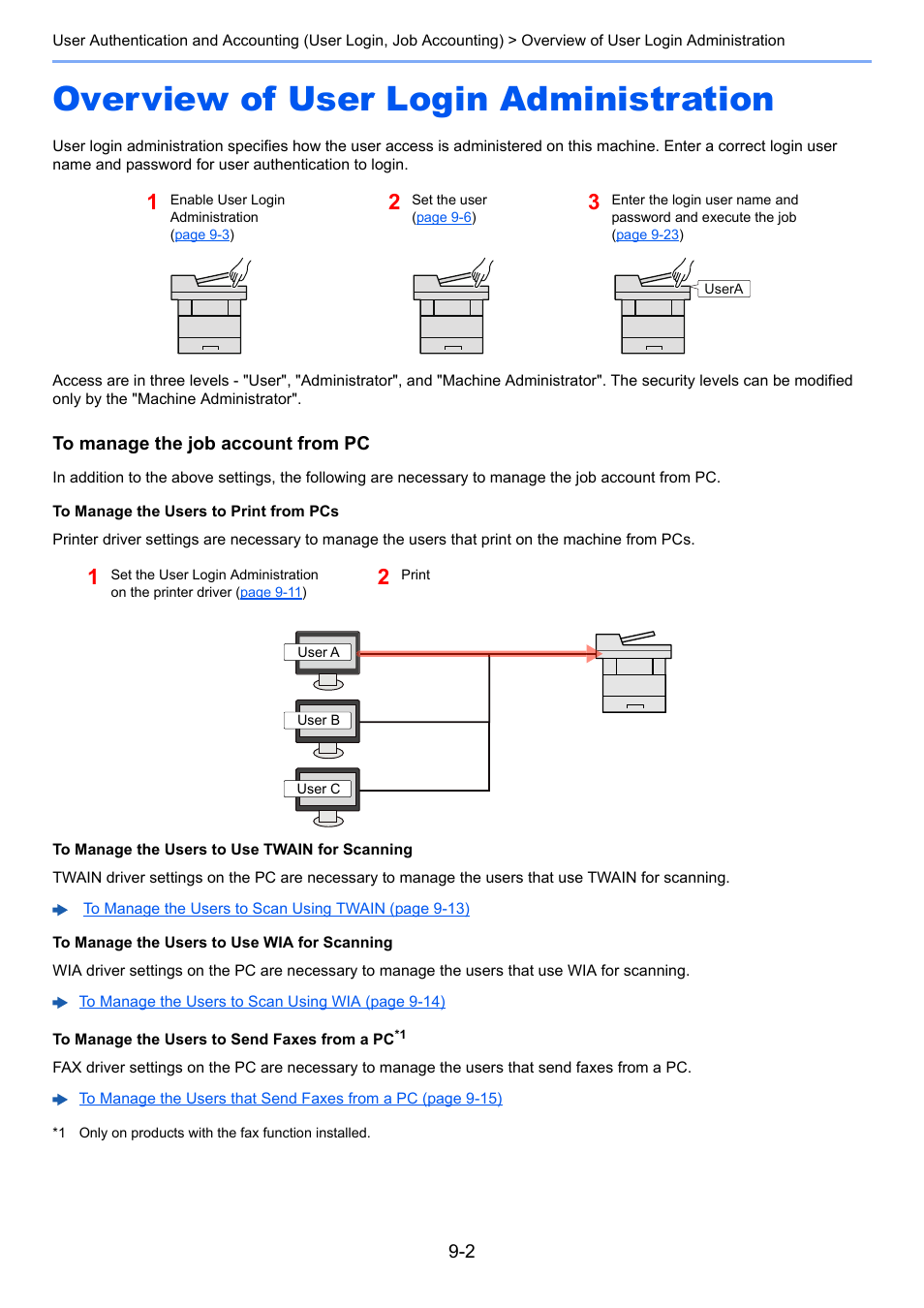 Overview of user login administration, Overview of user login administration -2 | TA Triumph-Adler P-C3060 MFP User Manual | Page 281 / 409