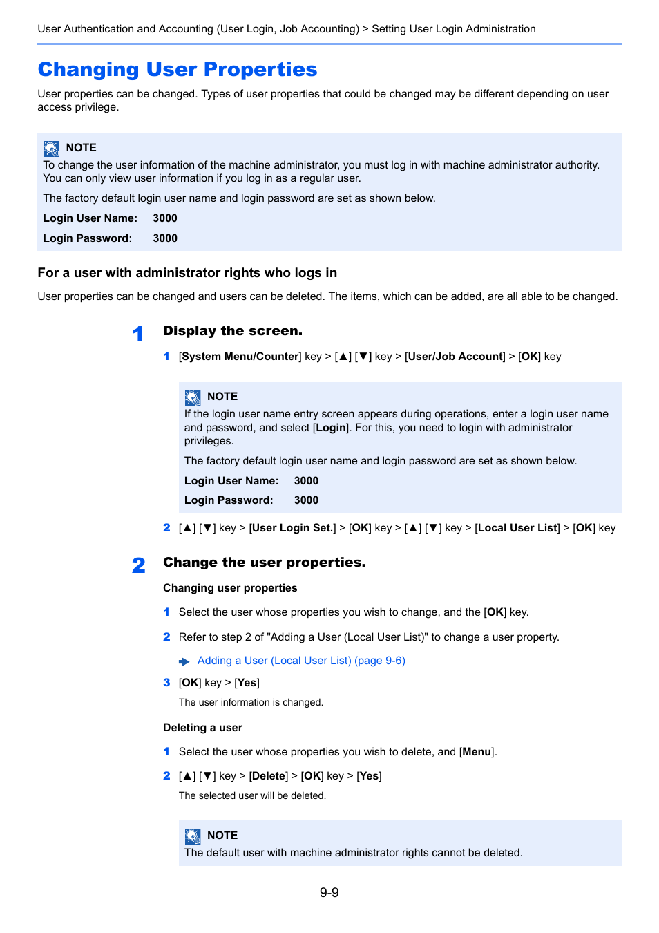 Changing user properties, Changing user properties -9 | TA Triumph-Adler P-C3060 MFP User Manual | Page 288 / 409