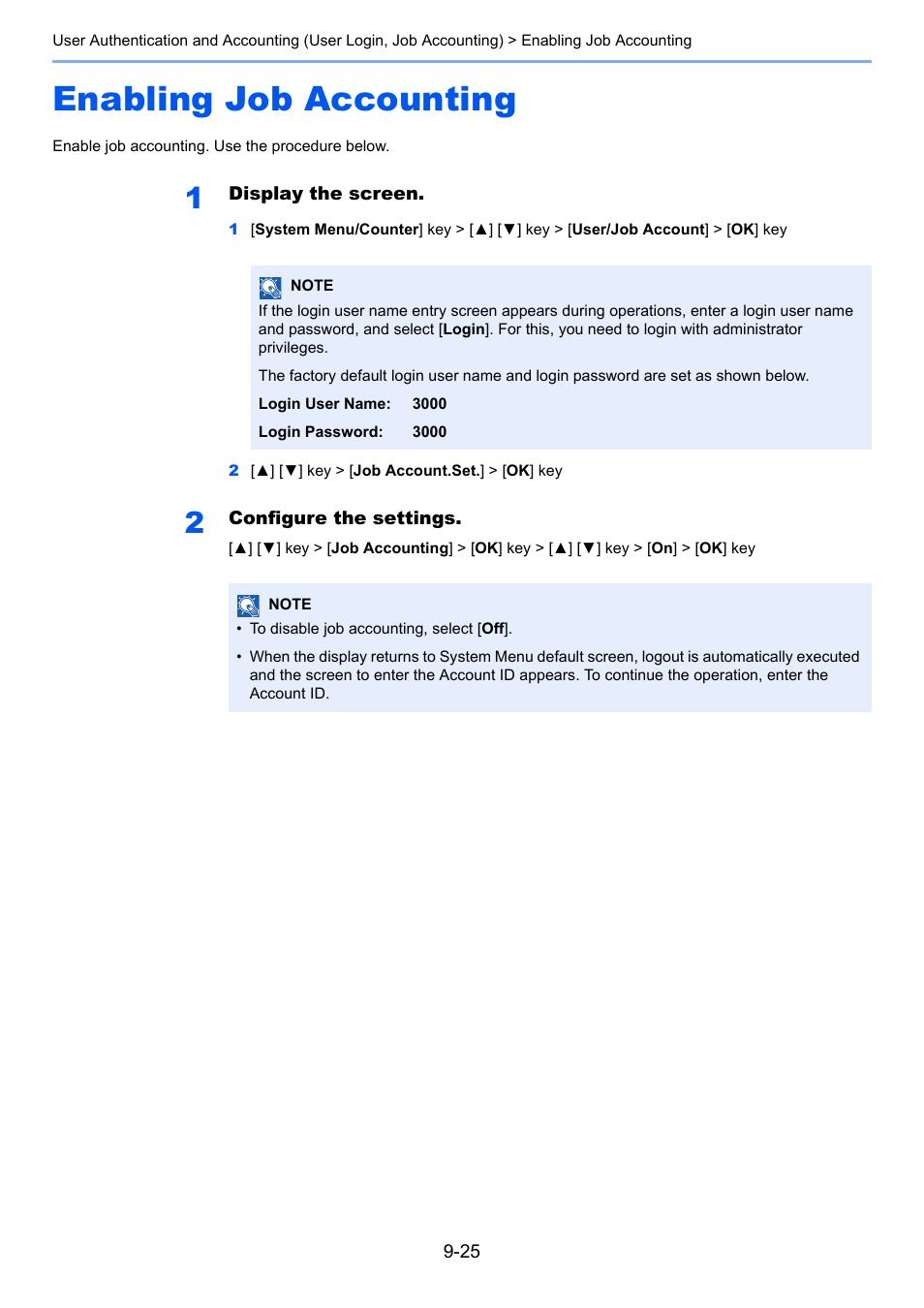 Enabling job accounting, Enabling job accounting -25 | TA Triumph-Adler P-C3060 MFP User Manual | Page 304 / 409