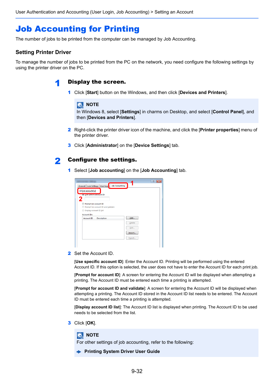 Job accounting for printing, Job accounting for printing -32 | TA Triumph-Adler P-C3060 MFP User Manual | Page 311 / 409
