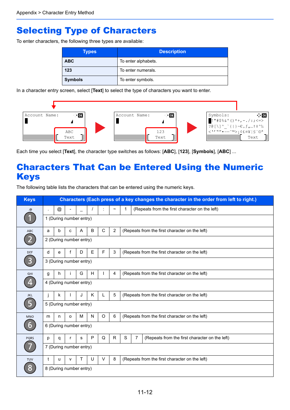 Selecting type of characters | TA Triumph-Adler P-C3060 MFP User Manual | Page 380 / 409