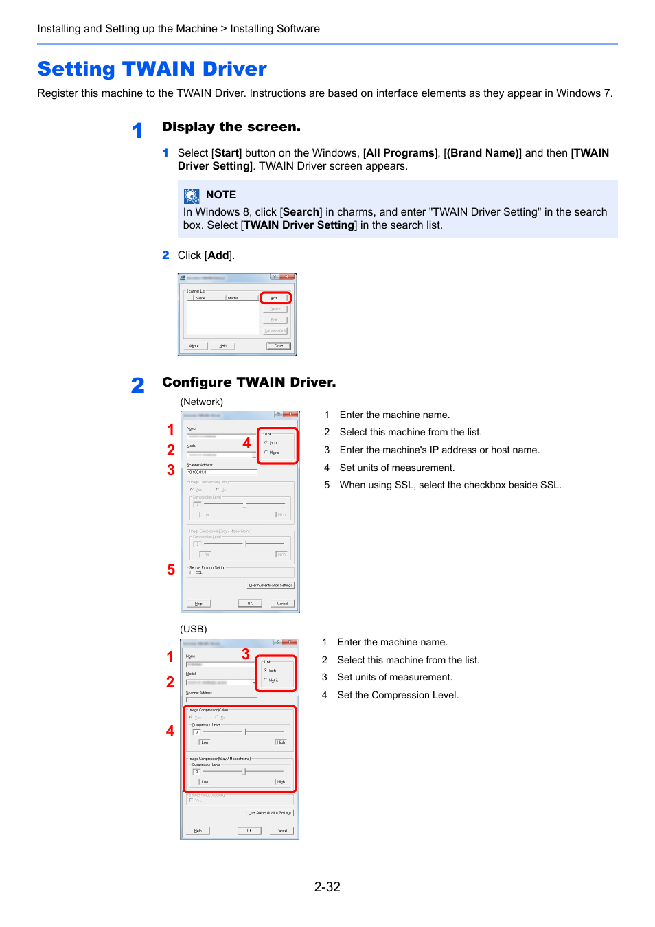 Setting twain driver, Setting twain driver -32 | TA Triumph-Adler P-C3060 MFP User Manual | Page 77 / 409